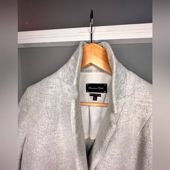Massimo Dutti Grey Wool Coat size 6 - Picture 2 of 5